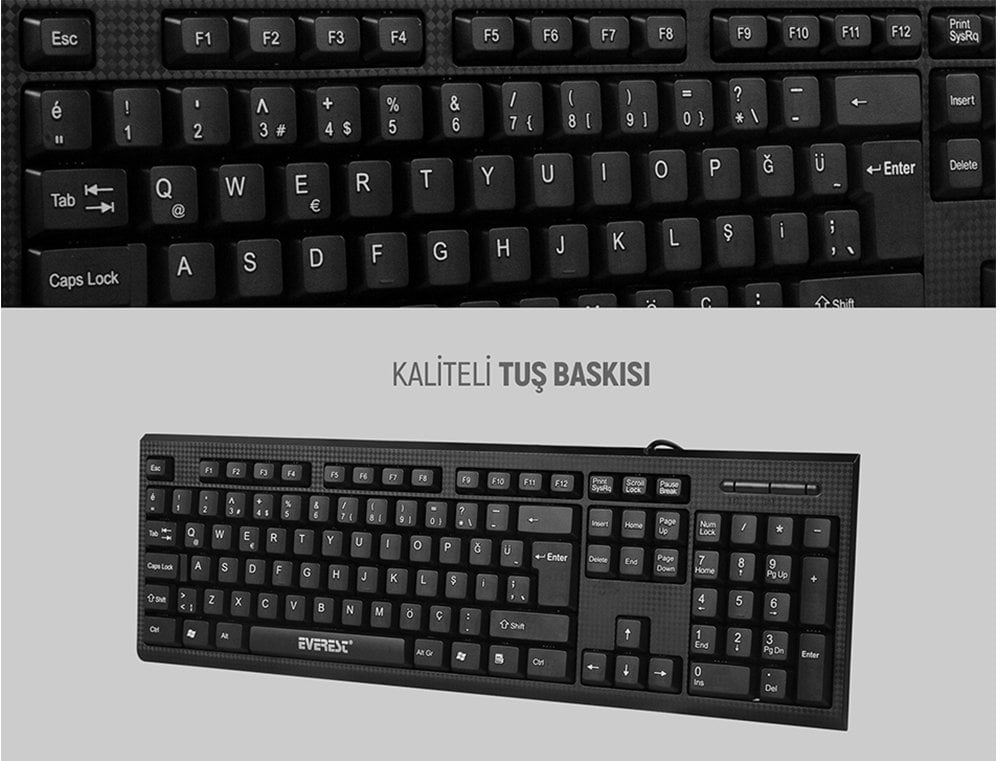 Everest Siyah Usb Q Standart Klavye KB-871U
